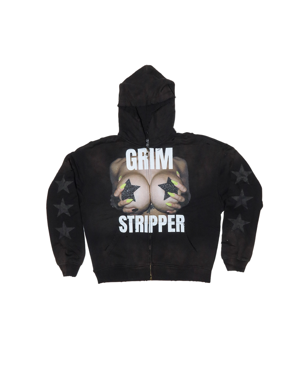 VIRAL DISTRESSED SUN FADED UNISEX ZIP-UP