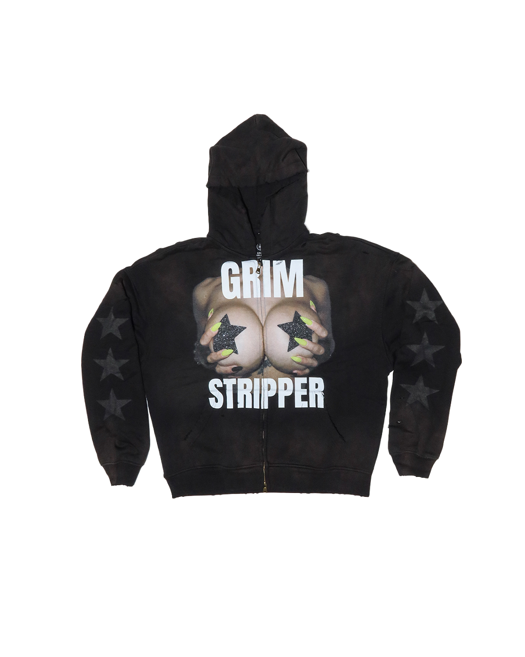 VIRAL DISTRESSED SUN FADED UNISEX ZIP-UP