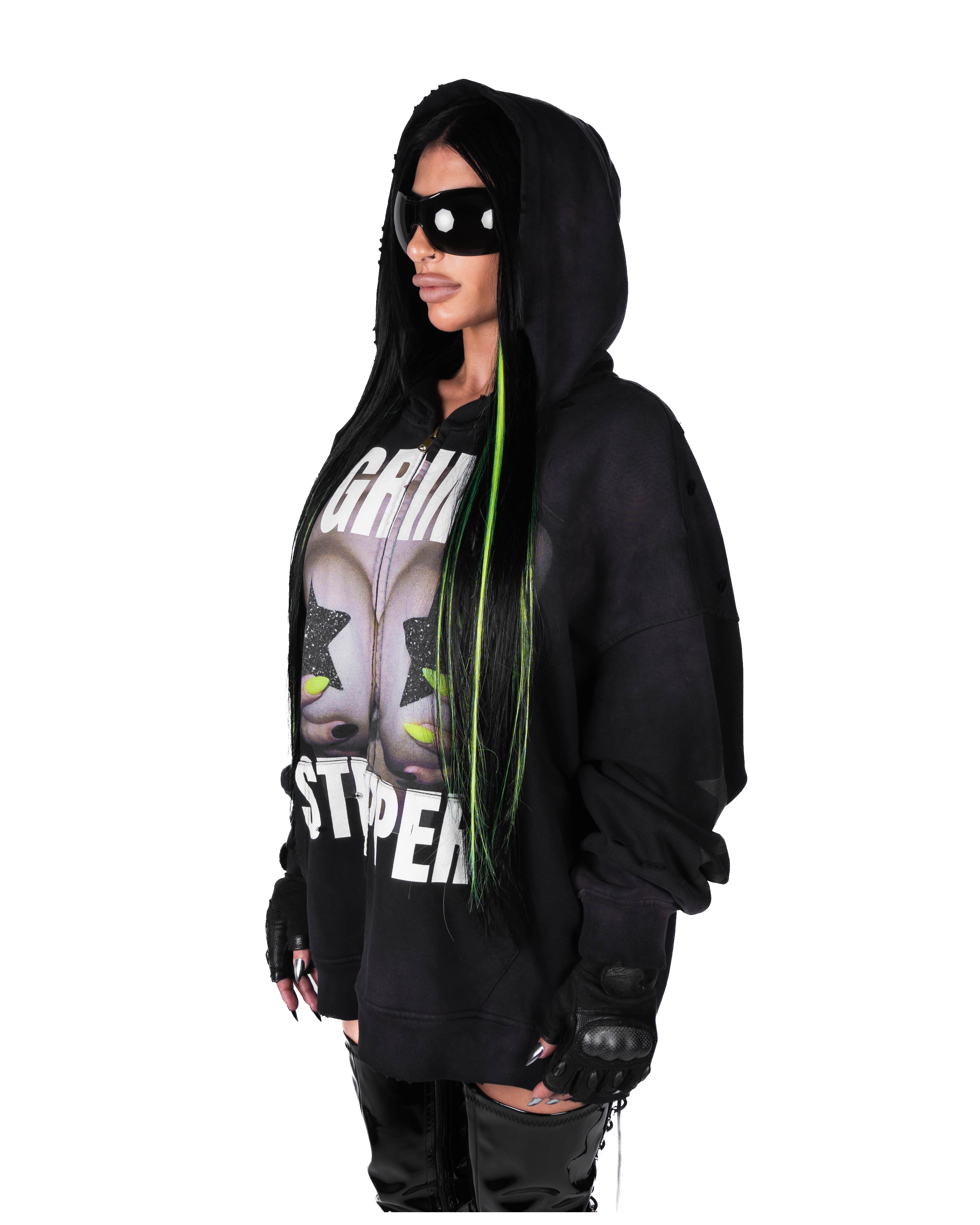 VIRAL DISTRESSED SUN FADED UNISEX ZIP-UP